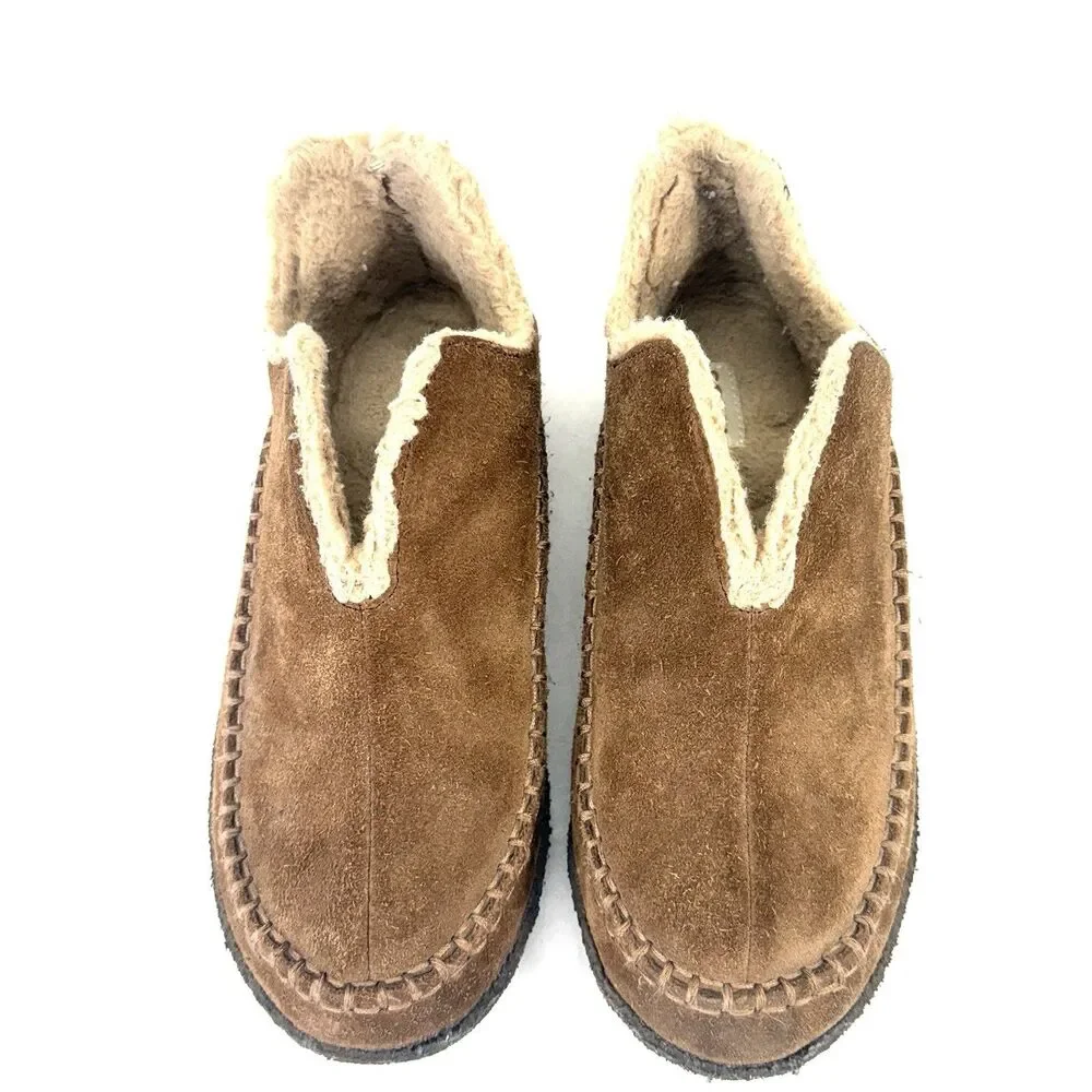 Sorel Manawan Brown Leather Slip On Moccasin Slipper NM1466-251 Mens Size 9